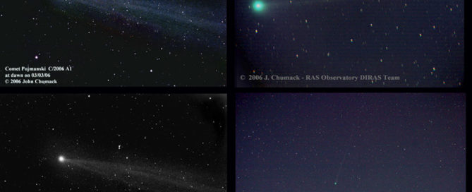 New Comet Pojmanski C/2006A1 03-05-06 currently visible at 5.5 magnitude due East just before dawn.