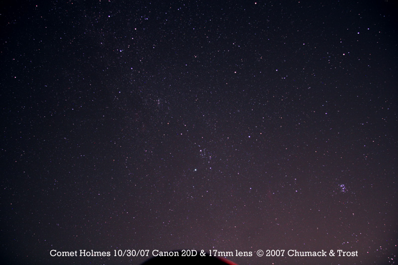 Comet 17P/Holmes super wide angle image showing the comet in the constellation of Perseus taken on 10/30/07.