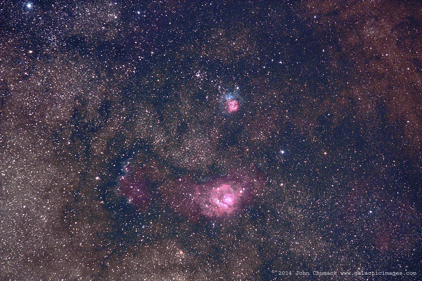 The Lagoon Nebula (M8) and Trifid Nebula (M20) | Billions 