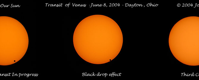 I took this image of The Venus Transit this morning at 6:30 am - 7:07 am at sunrise on 6/08/04. Canon 10D Digital Camera ISO 100 with an 8" F5.5 for 1/500 second exposures.