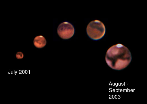 Mars Opposition 2003. Closest approach in 60,000 years.