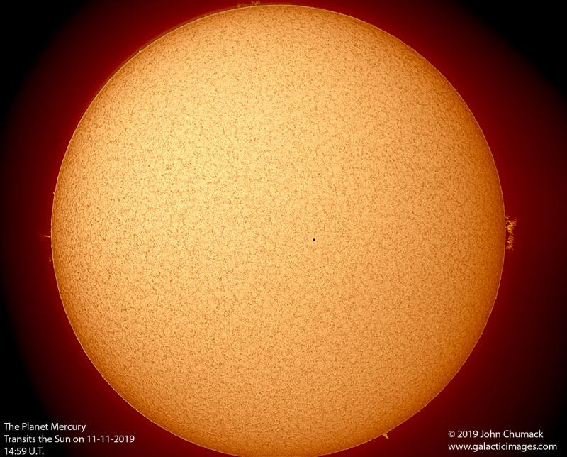 The Planet Mercury Transits the Sun on November 11, 2019