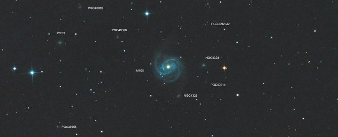 M100 Spiral Galaxy and Friends