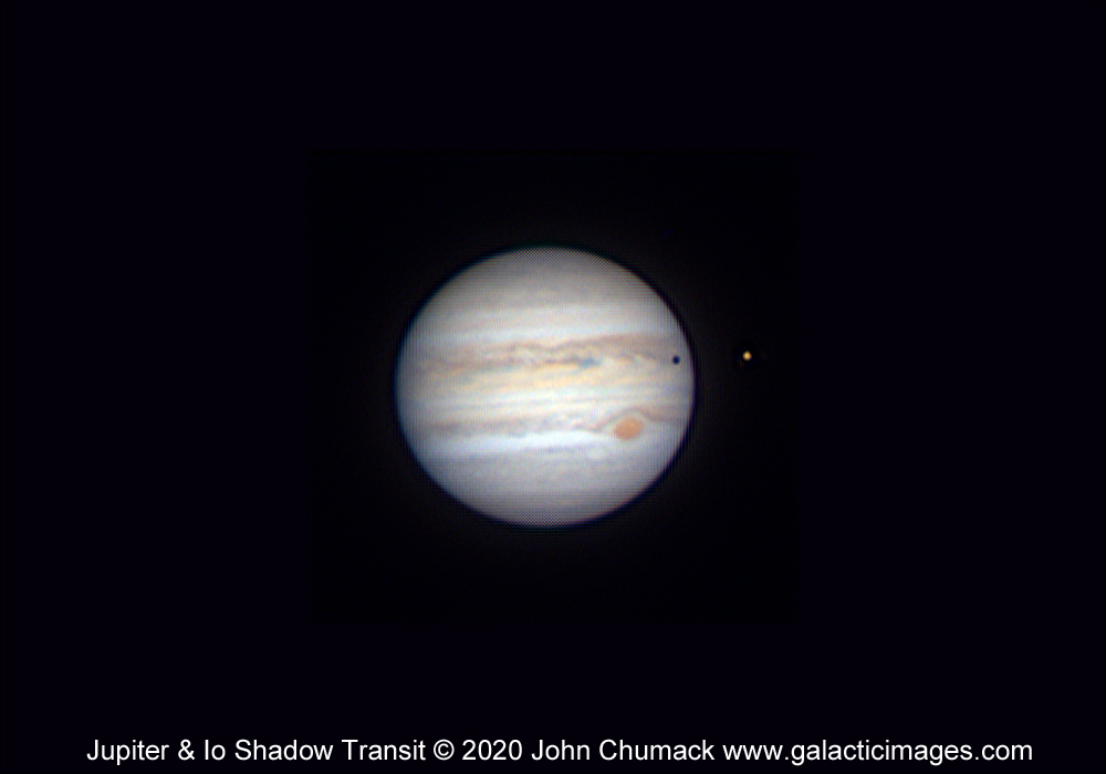 Jupiter and The Great Red Spot with Moon Io and Io Shadow Trans