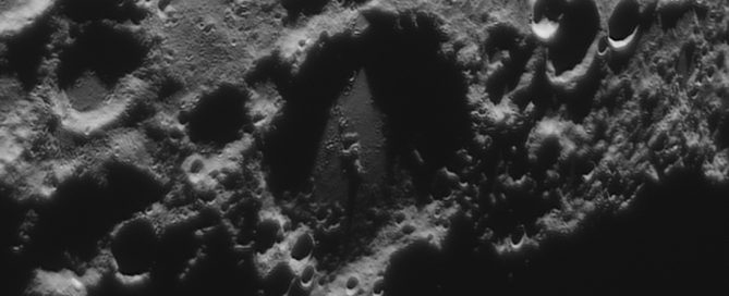 Maginus Crater and the Arrow head /spear head shadow feature
