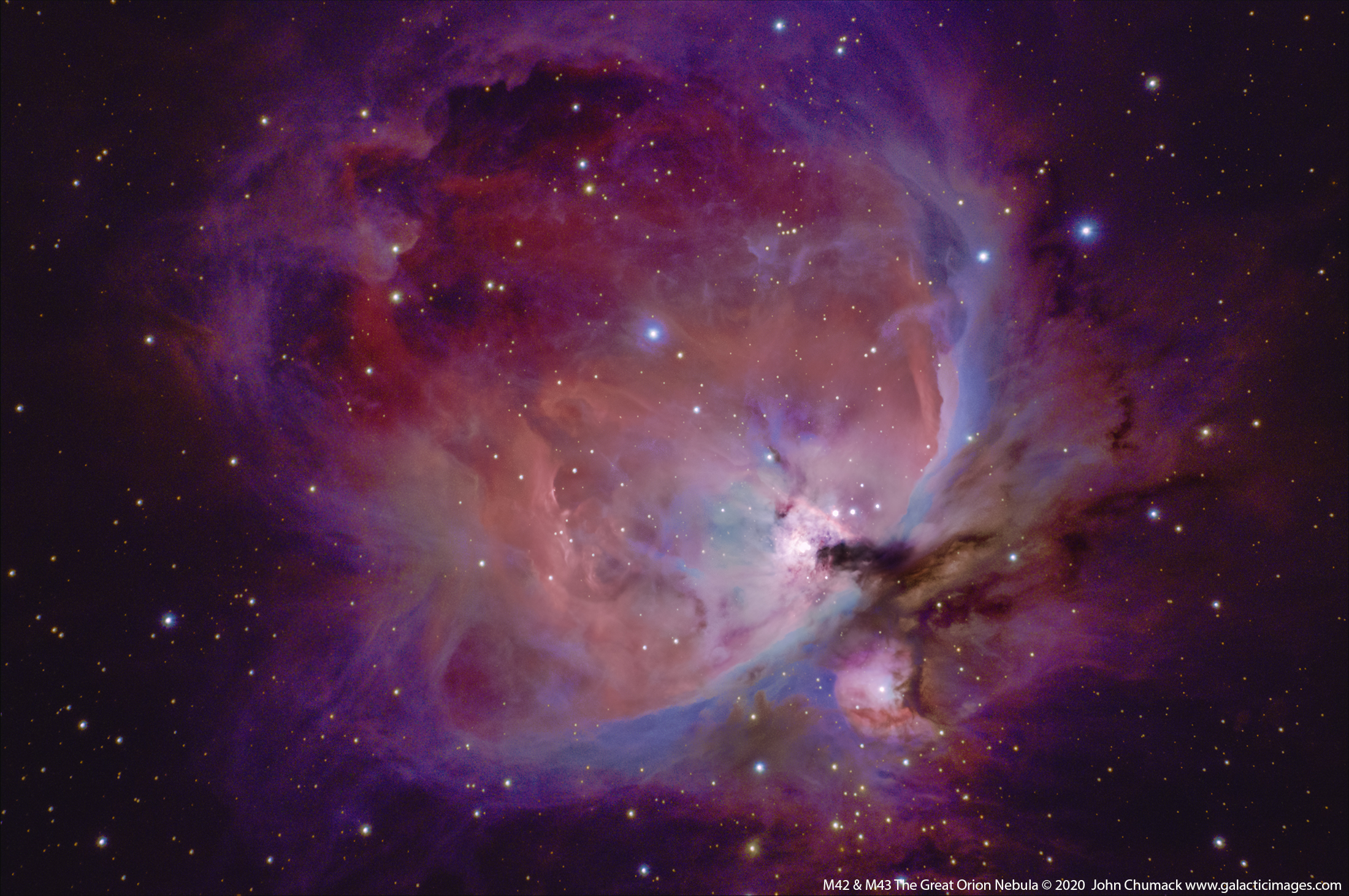 M42 and M43 The Colorful Great Orion Nebula Complex