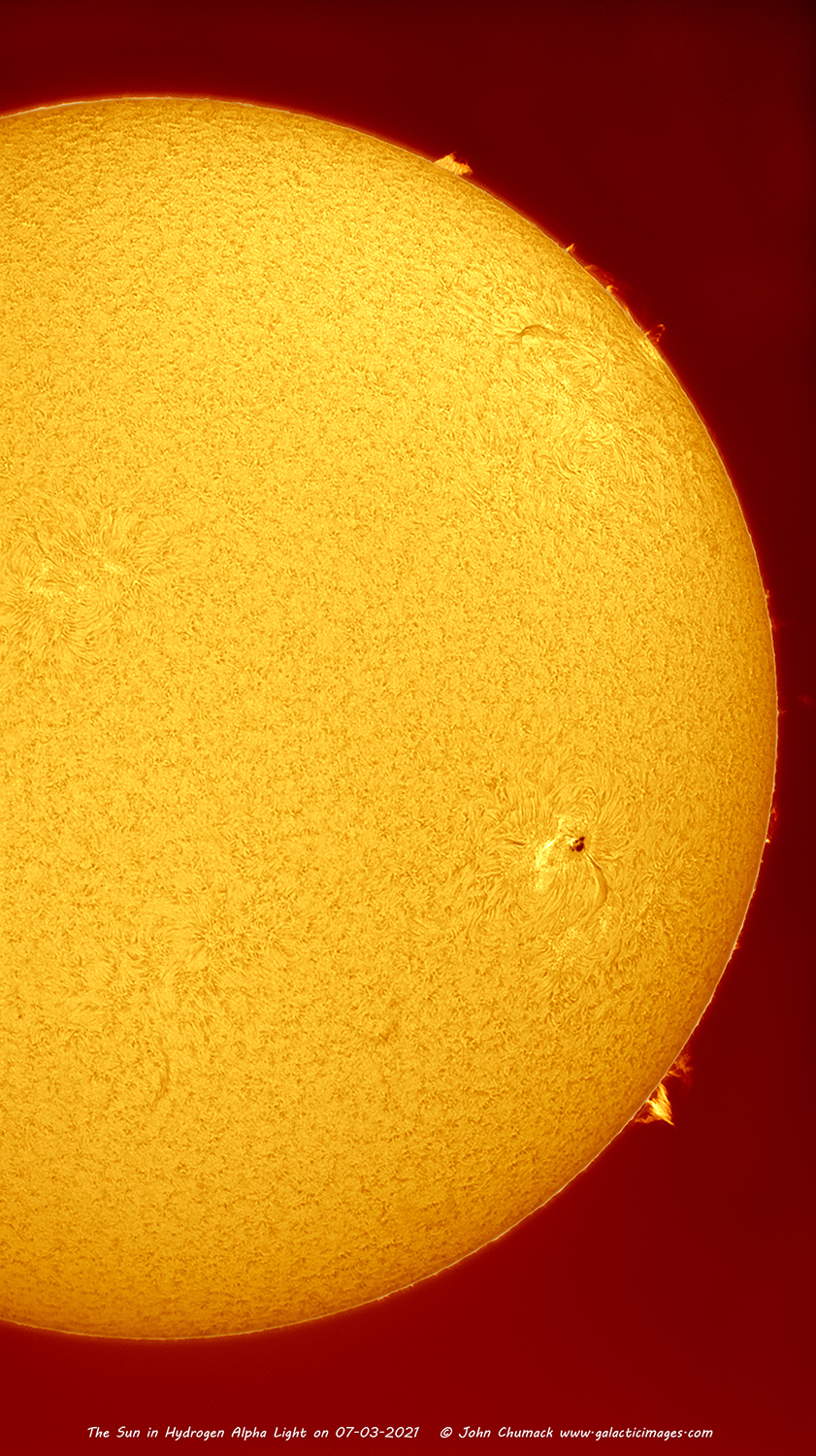 Hydrogen Alpha Sun on 07-03-2021