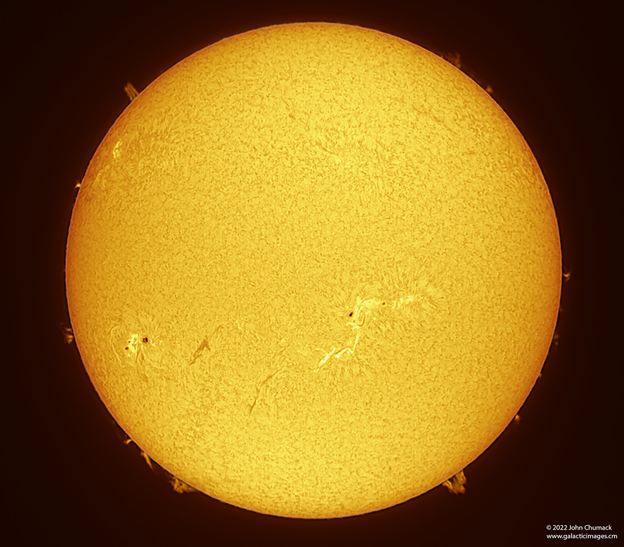 Full Active Sun in Hydrogen Alpha Light on 03-05-2022