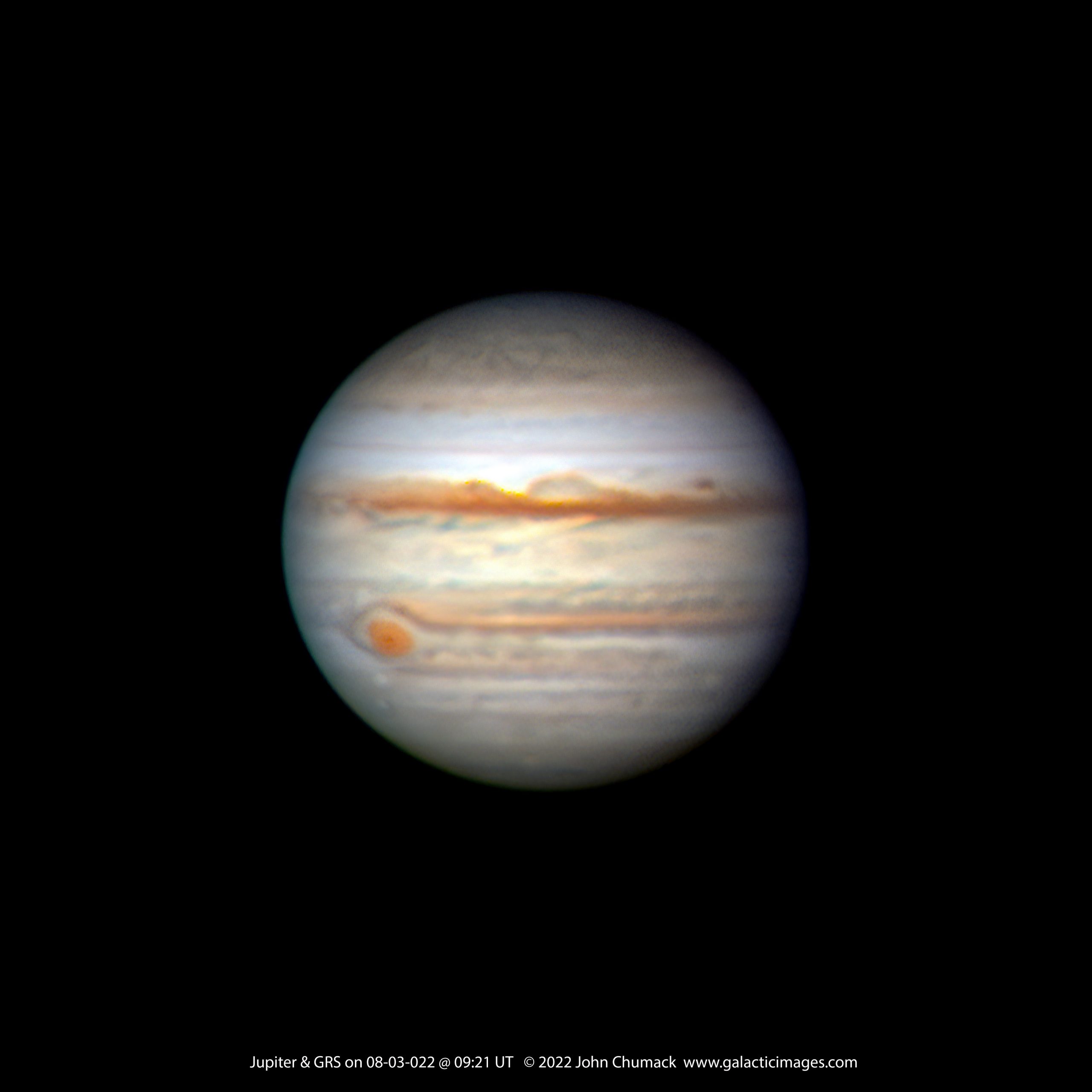 Jupiter and The Great Red Spot on 08-03-2022 at 09:21 U.T.