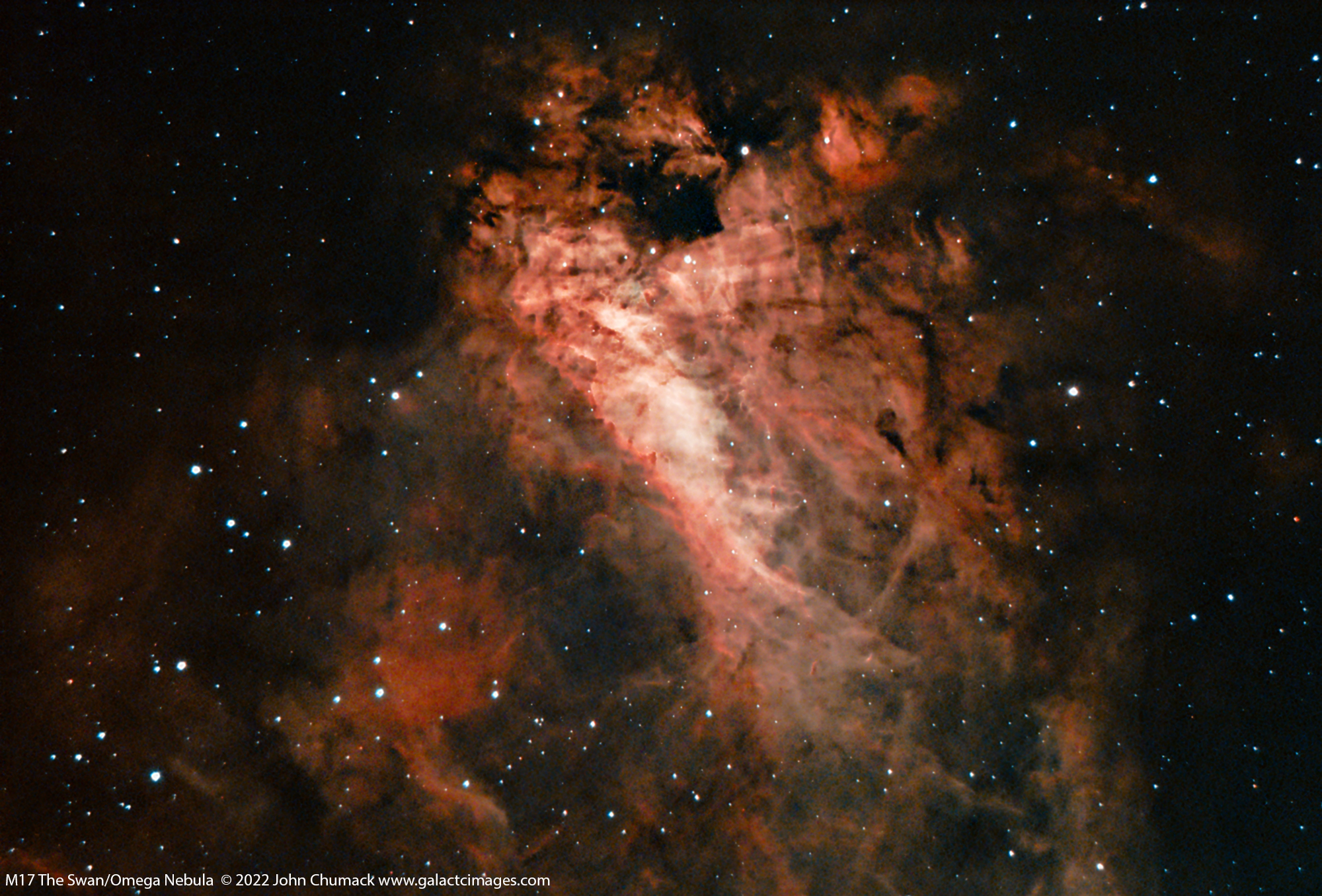 M17 The Swan or Omega Nebula Complex in Sagittarius
