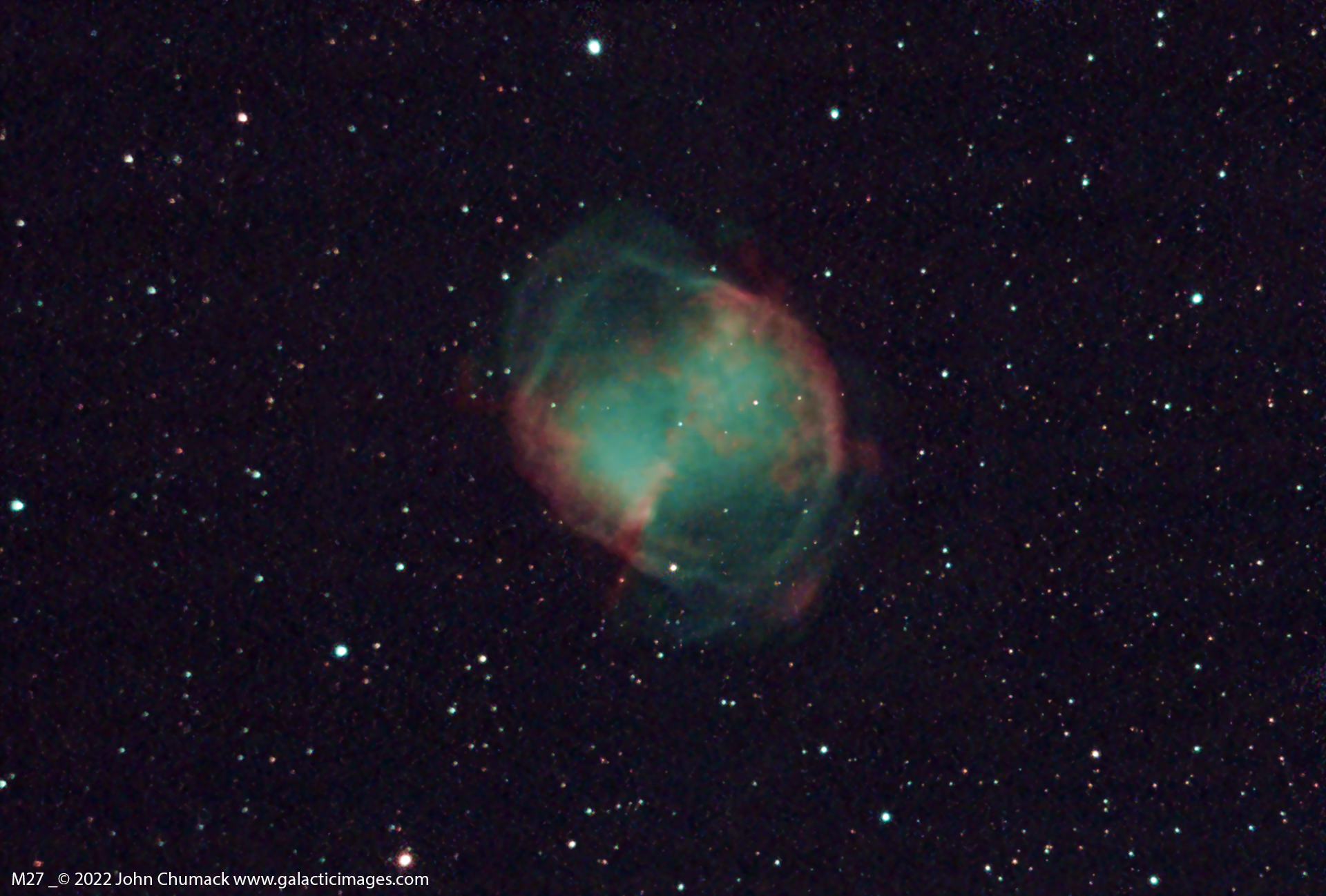 M27 The Dumbbell or Apple Core Planetary Nebula,