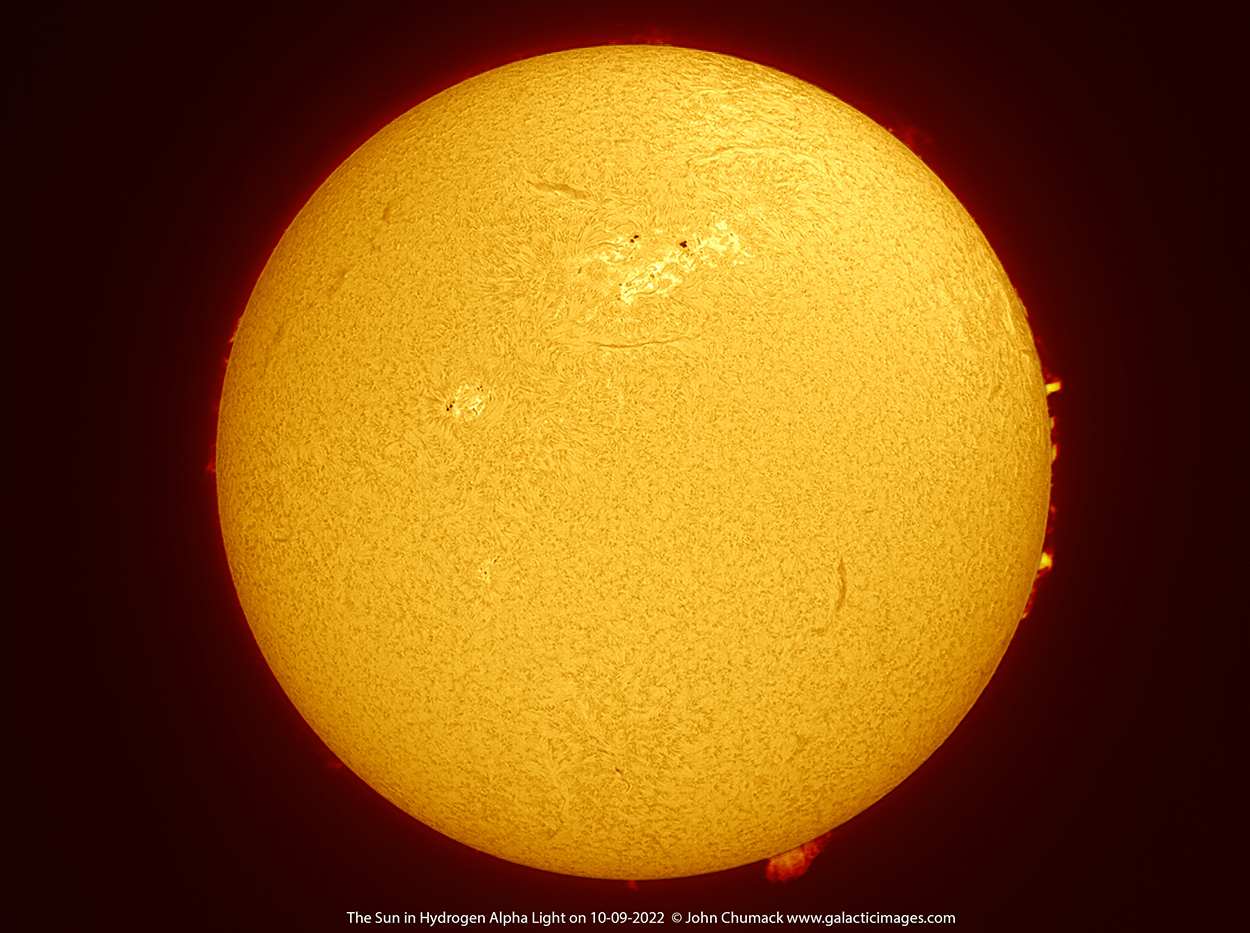 The Full Disk Sun in Hydrogen Alpha Light on 10-09-2022
