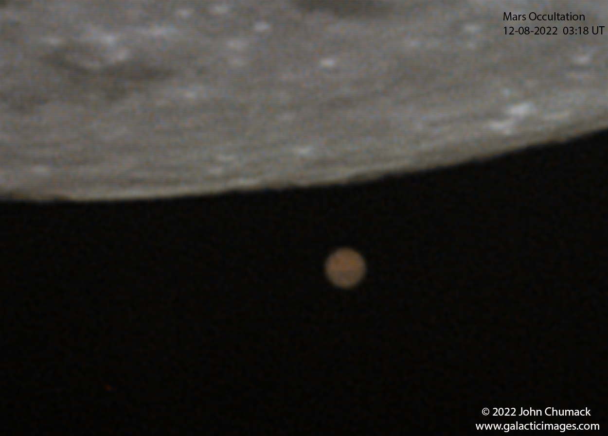 The Occultation of Mars by the Moon 11-08-2022 0318 U.T.