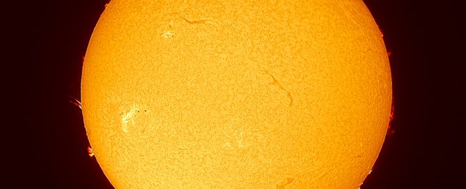 The Full Disk Sun in Hydrogen Alpha Light on 04-09-2023