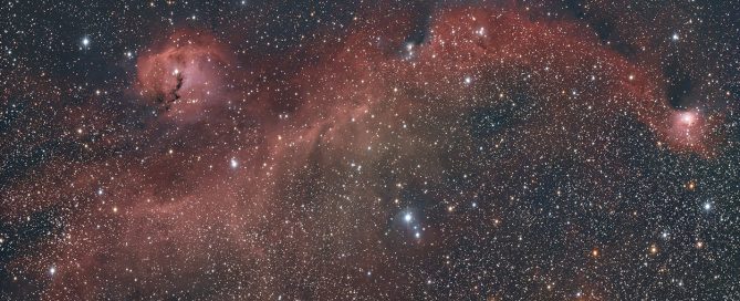 The Seagull Nebula - IC2177 with open clusters NGC 2335 and NGC 2343